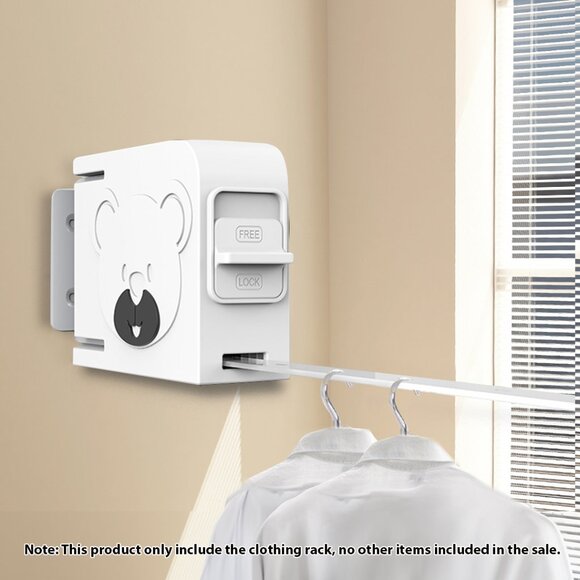 SOGA 160mm Wall-Mounted Clothes Line Dry Rack White - Picture 3 of 9